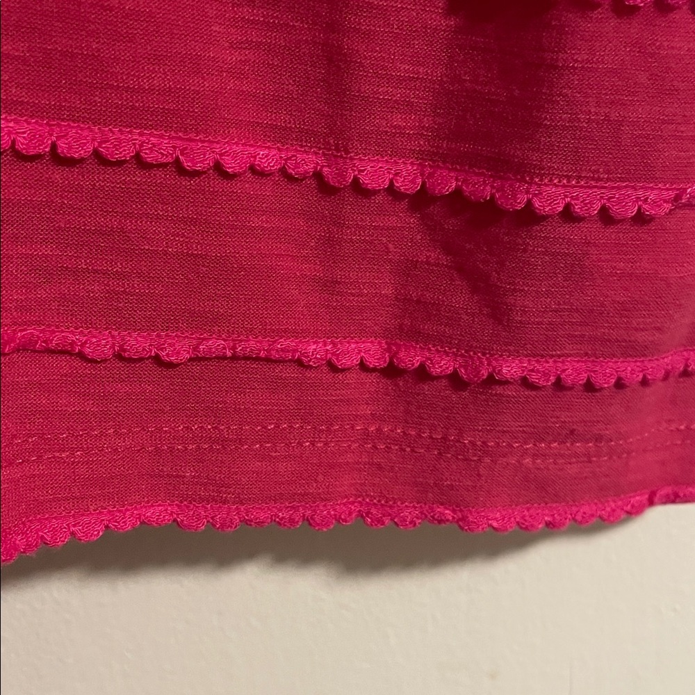 Anthropologie Raspberry V-Neck Ruffle Sleeve Tank - Picture 6 of 9